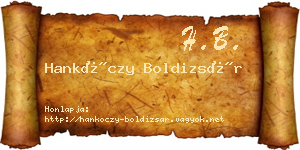 Hankóczy Boldizsár névjegykártya